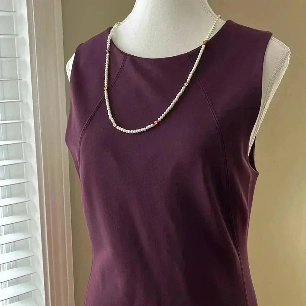 [10]Babaton Burgundy Sleeveless Rayon Blend  MIDI Dress - Picture 4 of 14